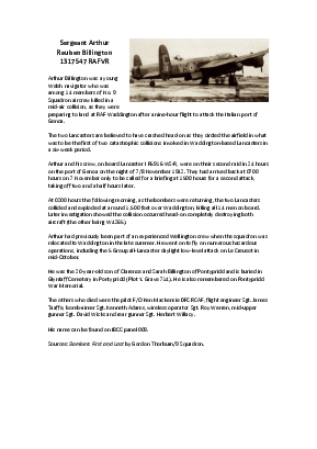 A preview of a PDF biography for Billington, Arthur Reuben